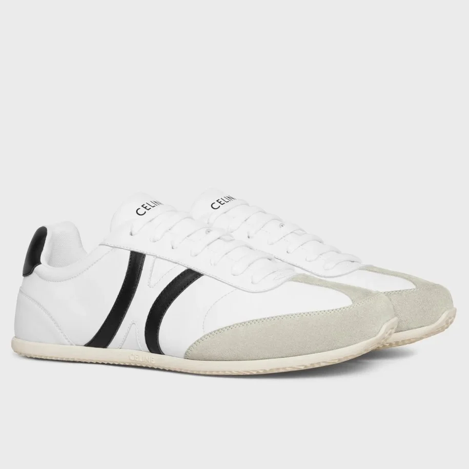 Celine Women’s Jogger Low-top Sneakers in White and Black Leather product view 1