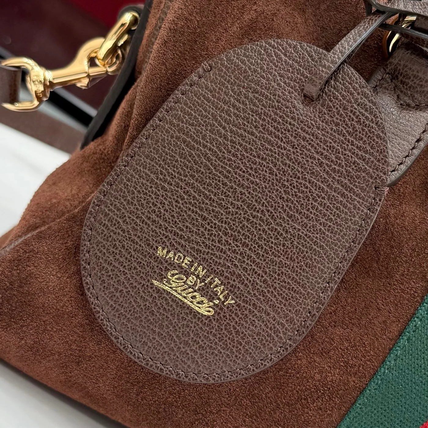 Gucci Borsetto Medium Boston Bag — Brown Suede product view 13