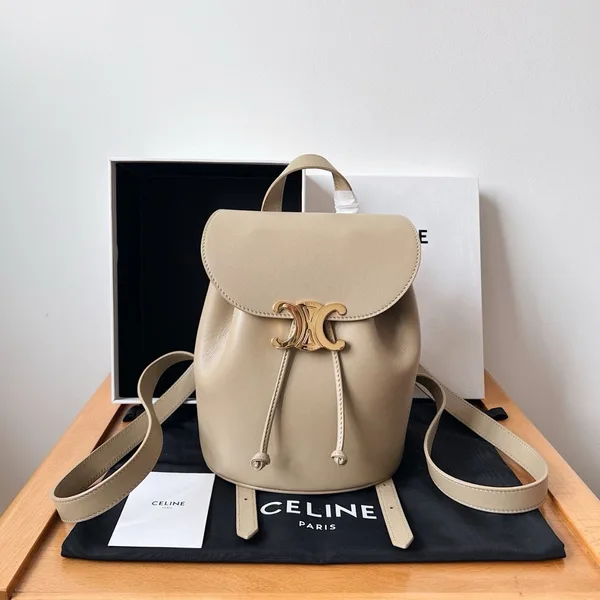 Celine Bonnie Backpack in Nude Calfskin product view 2