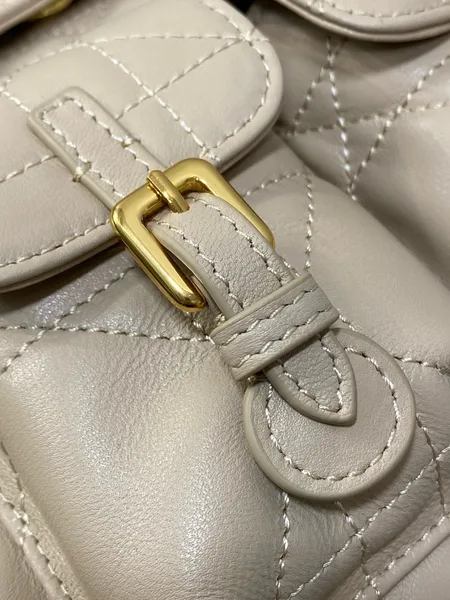 Dior Caro Medium Backpack in Beige Macrocannage Lambskin product view 4