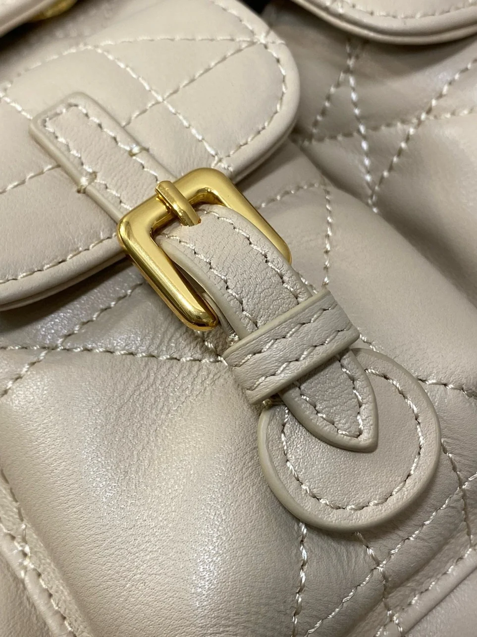 Dior Caro Medium Backpack in Beige Macrocannage Lambskin product view 4