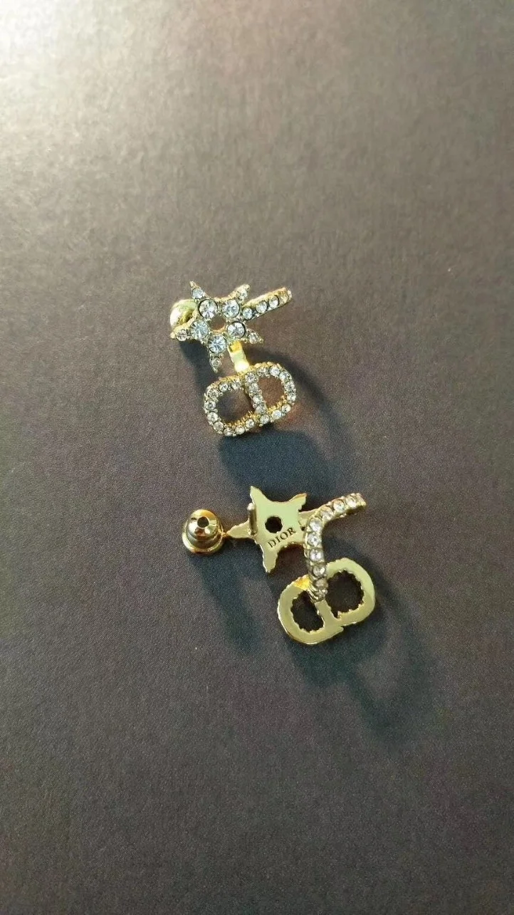 Dior Clair D Lune Earrings In Gold-Finish Metal and White Crystals product view 7