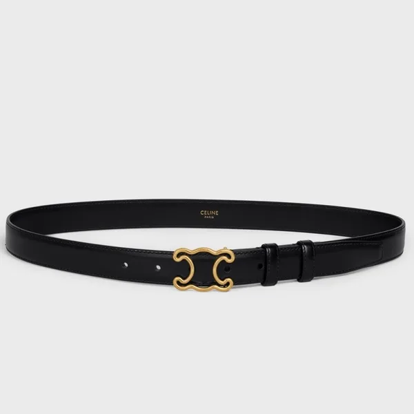 Celine Medium Triomphe Frame Belt 25MM in Black Calfskin product photo