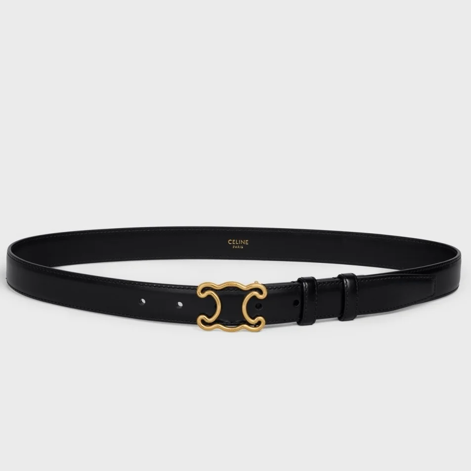 Celine Medium Triomphe Frame Belt 25MM in Black Calfskin product view 1