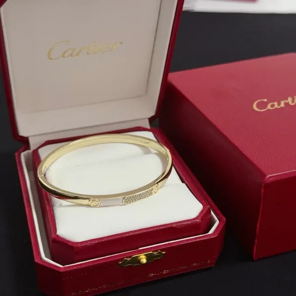 Cartier Gold-Tone Slim Bangle with Crystal-Effect Panel product photo