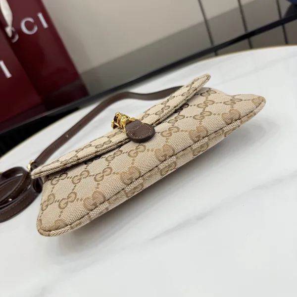 Gucci Jackie Small Shoulder Bag — Beige Jacquard product view 4