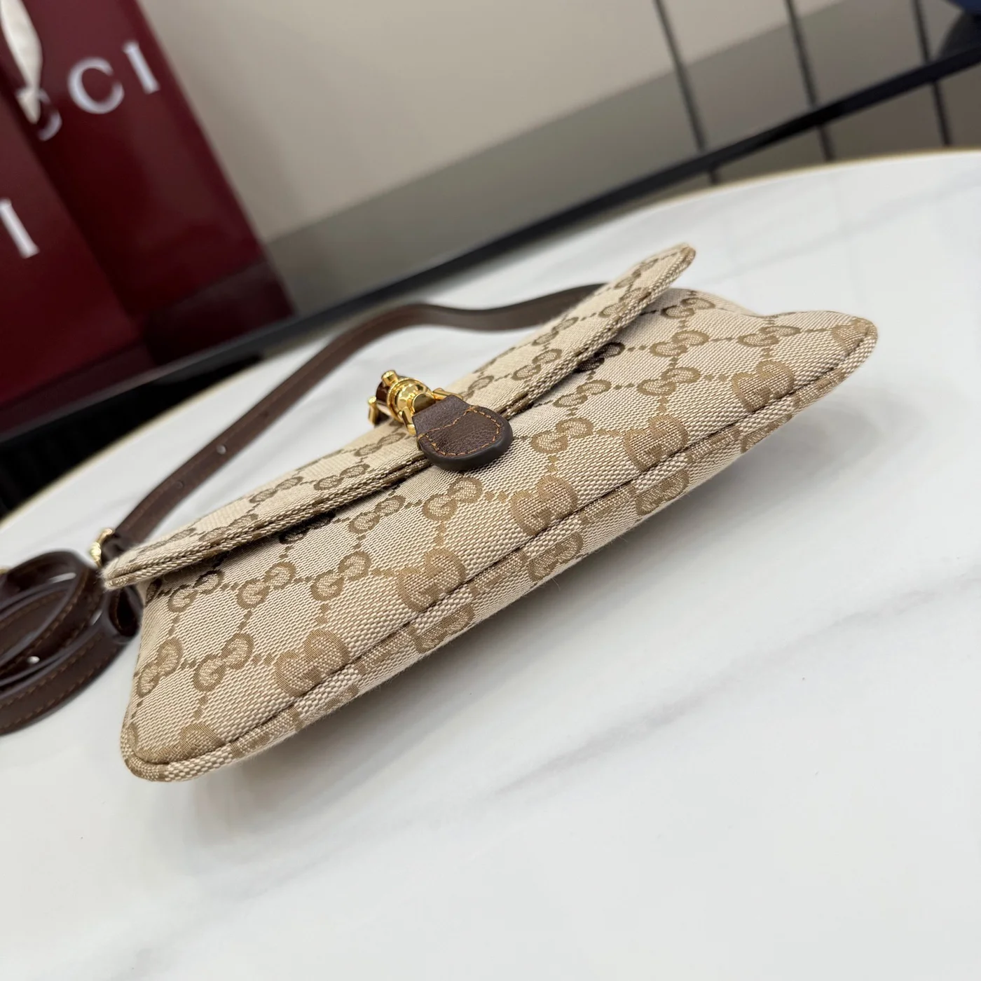 Gucci Jackie Small Shoulder Bag — Beige Jacquard product view 4