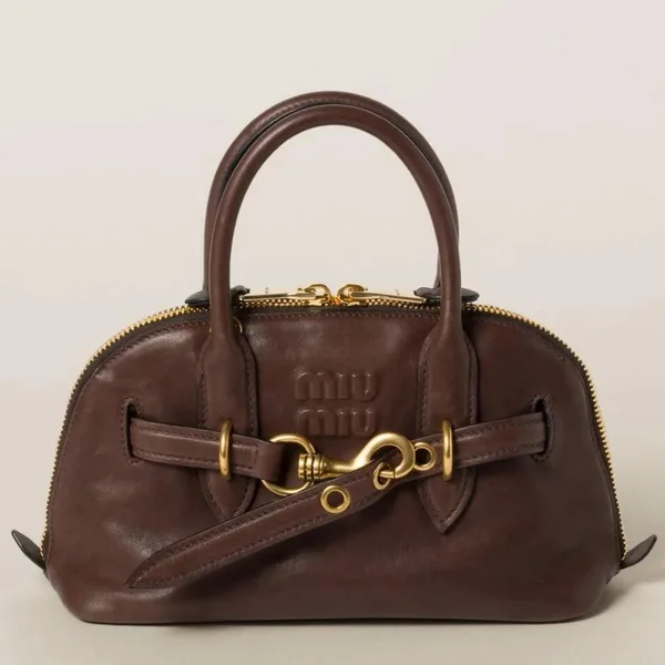 Miu Miu Aventure Small Top-handle Bag in Briarwood Nappa Leather product photo