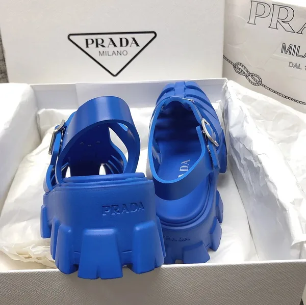 Prada Foam Sandals in Blue Rubber product view 4