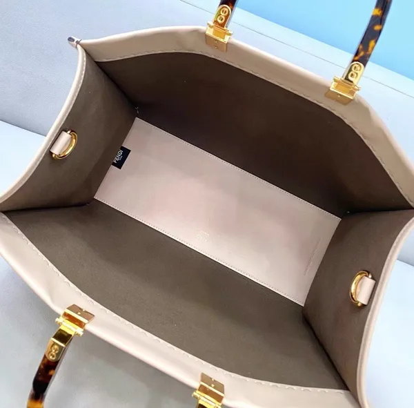Fendi Sunshine Medium Tote Bag In Beige Calfskin product view 7
