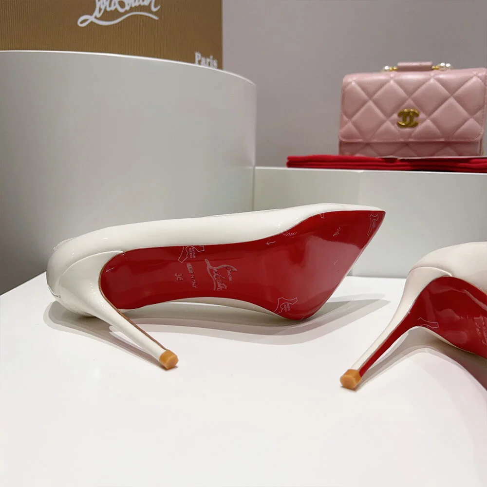 Christian Louboutin Hot Chick Scalloped Patent Pumps White product view 7