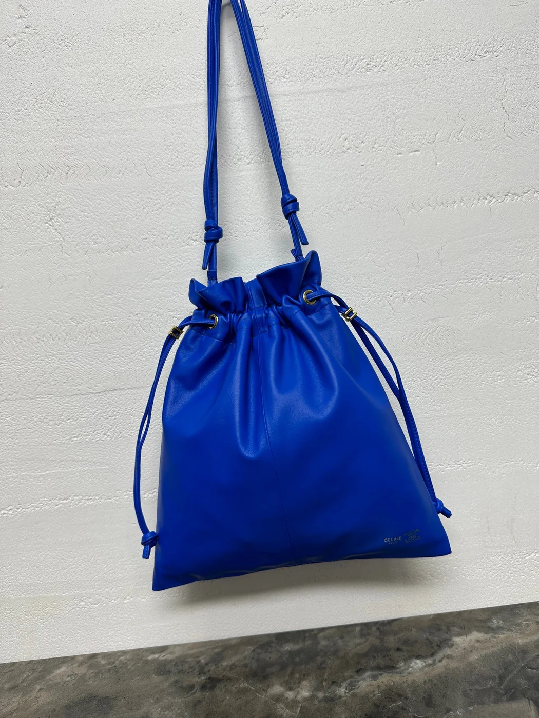 Celine Small Crystal Pouch In Lambskin — Blue product view 11