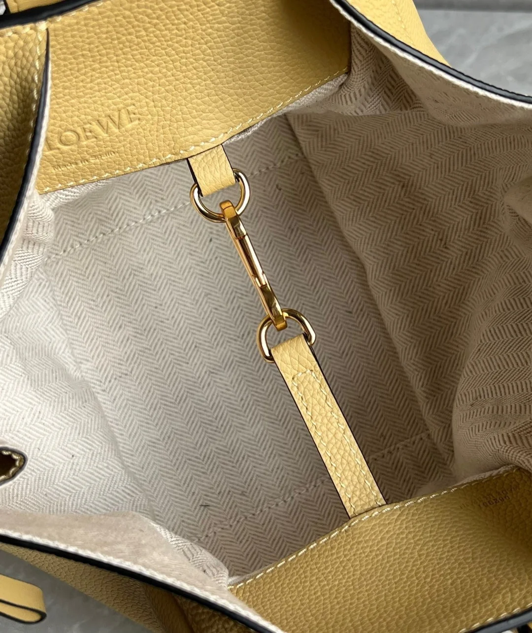 Loewe Compact Hammock Bag in Dark Butter Grained Calfskin product view 3