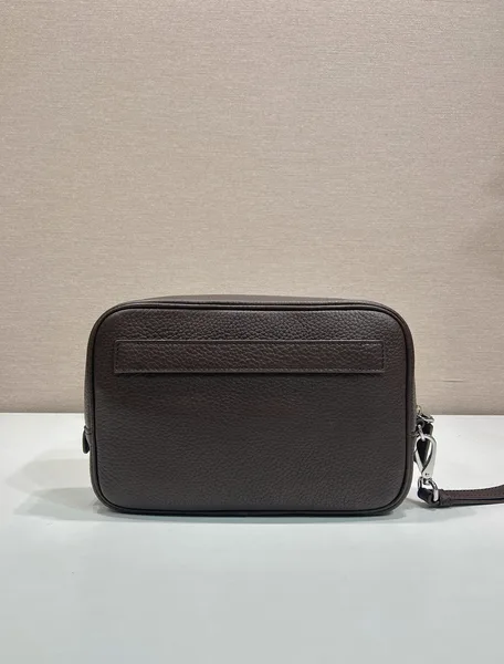 Prada Leather Pouch — Grey product view 5