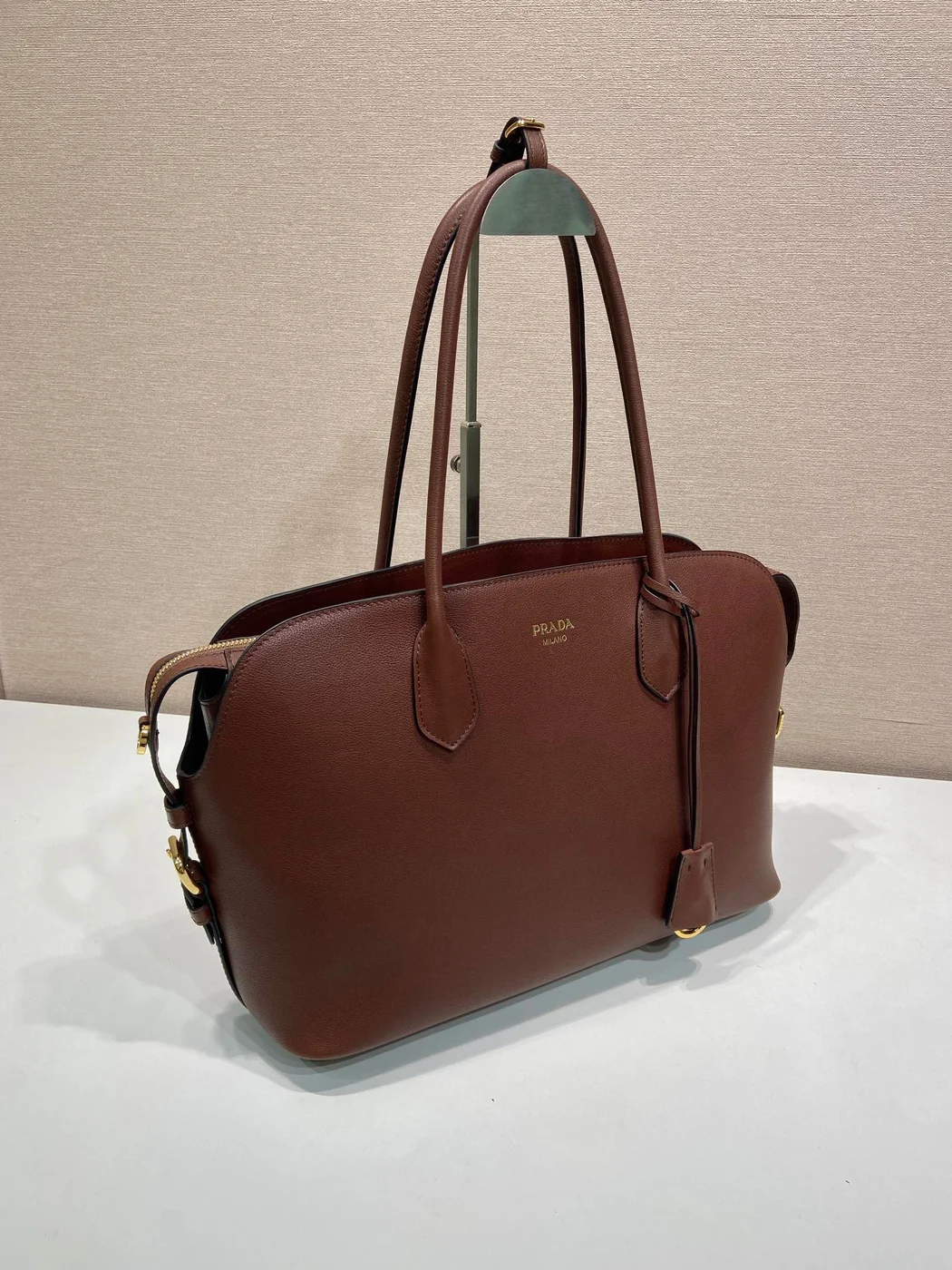 Prada Large Leather Tote Bag — Brown product view 2
