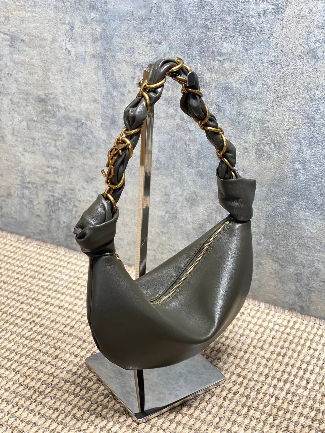 Saint Laurent Amalia Mini Hobo Bag — Olive product view 2