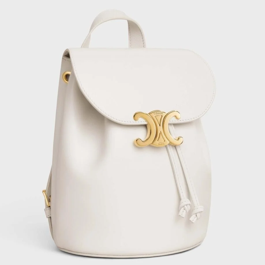 Celine Bonnie Backpack in White Calfskin product view 1