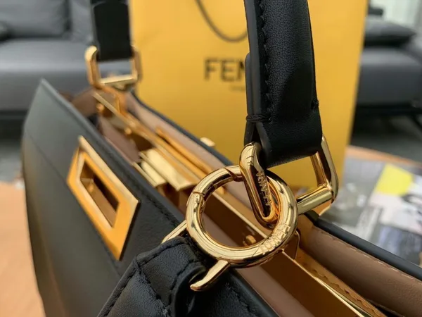 Fendi Peekaboo ISeeU Medium Bag In Black Calfskin product view 7