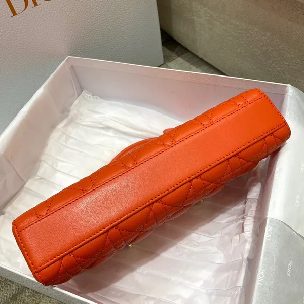 Dior Lady D-Joy Medium Bag In Red Cannage Lambskin product view 7