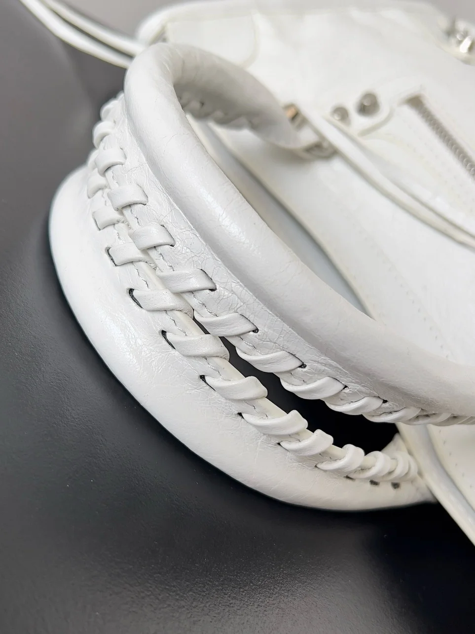 Balenciaga Le City Small Bag in White Arena Lambskin product view 6