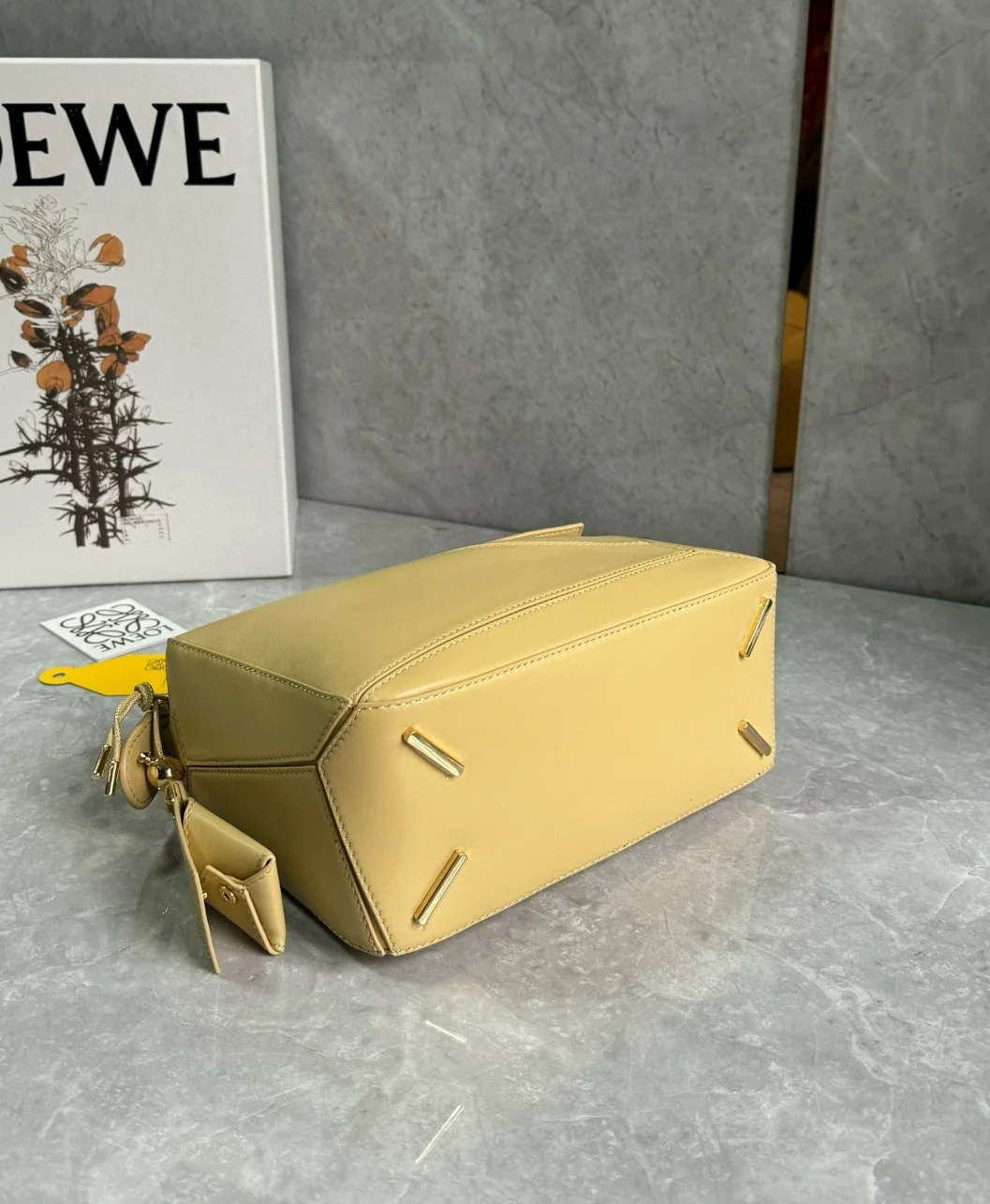 Loewe Featherlight Puzzle Small Bag in Dark Butter Nappa Lambskin product view 9