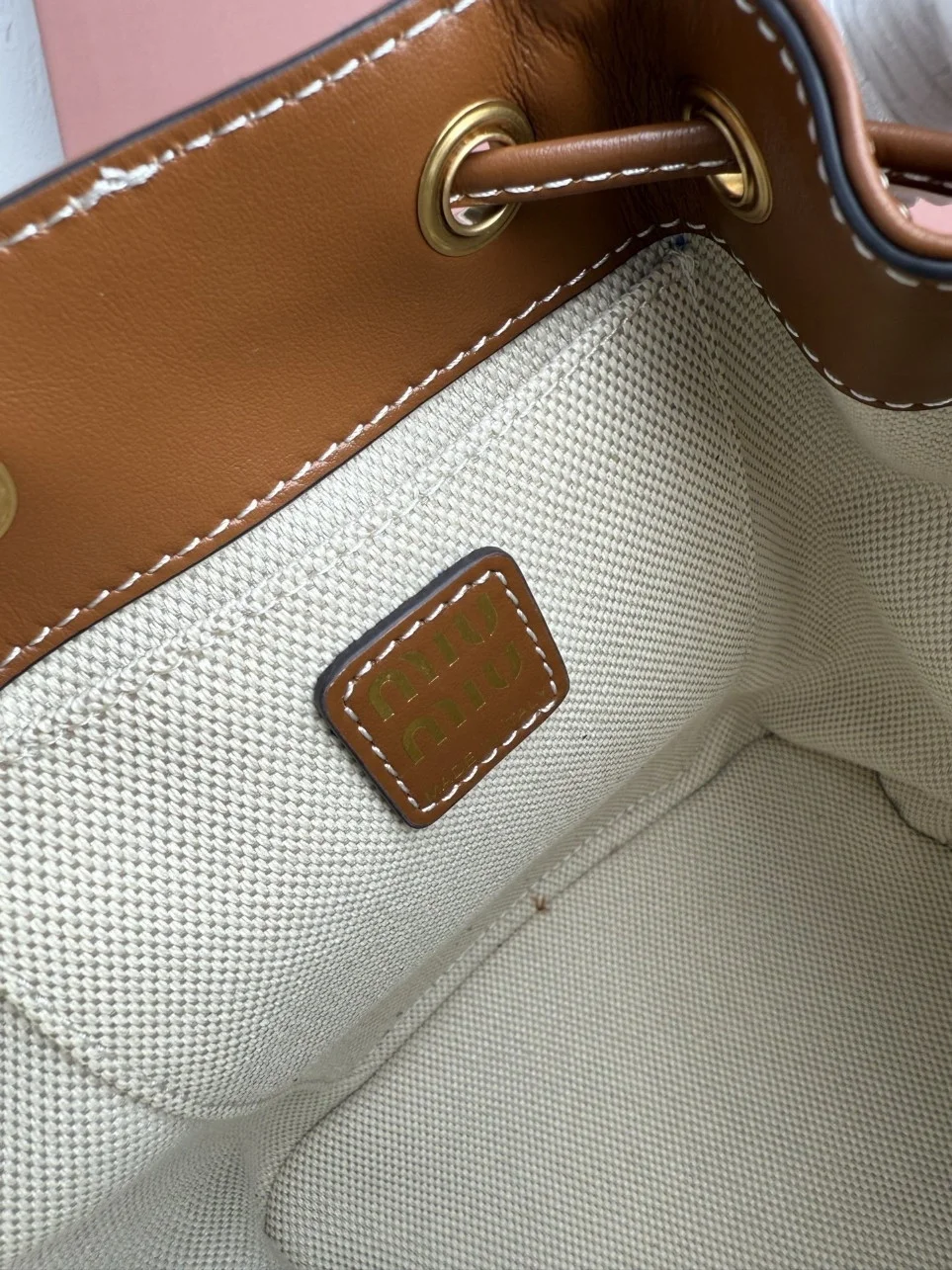Miu Miu Small Backpack in Brown Calfskin product view 2