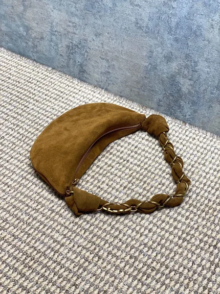 Saint Laurent Amalia Mini Hobo Bag — Tan Suede product view 5