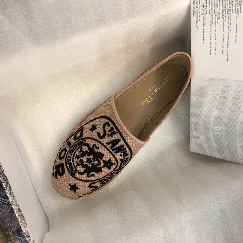 Dior Granville Espadrilles In Beige Jute Canvas with Dior Union Motif product view 3