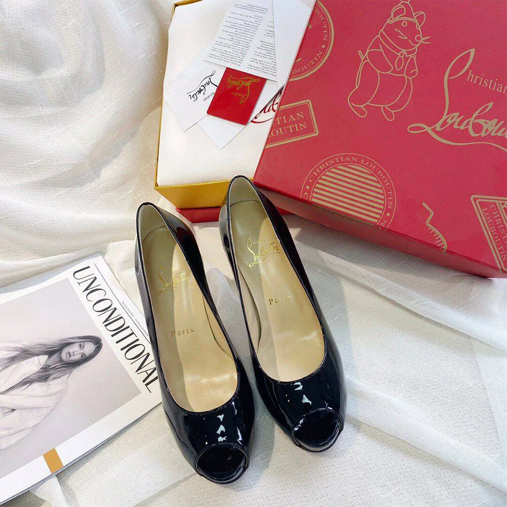 Christian Louboutin New Very Prive 120 Peep-Toe Platform Pumps Black product view 3
