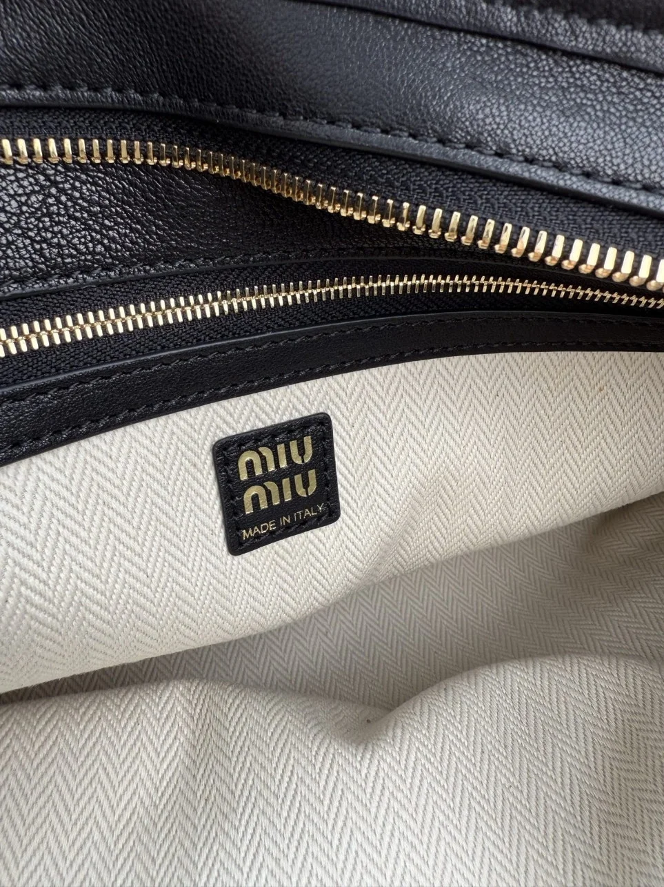 Miu Miu Aventure Medium Shoulder Bag in Black Nappa Leather product view 8