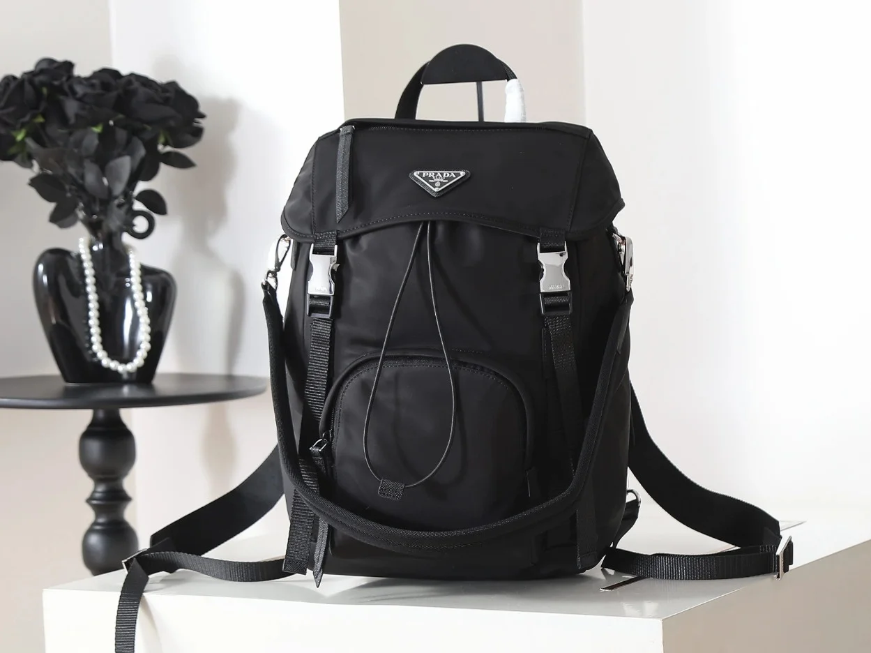 Prada Backpack in Black Re-Nylon product view 7