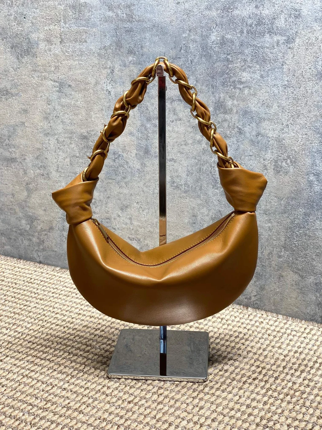 Saint Laurent Amalia Mini Hobo Bag — Tan product view 1