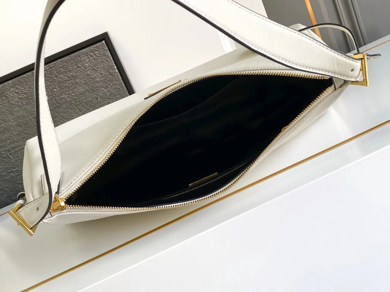 Prada Aimee Large Shoulder Bag in White Leather product view 5