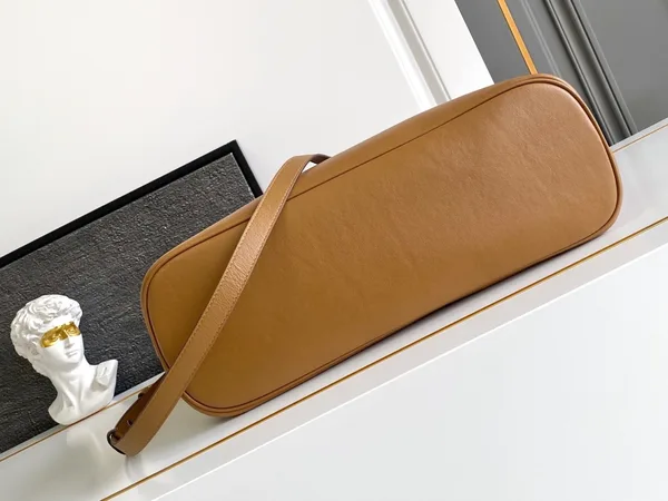 Prada Buckle Large Handbag with Belt in Caramel Calfskin product view 2