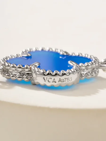 Van Cleef & Arpels Alhambra Blue Clover and Silver-Tone Knot Bracelet product view 10