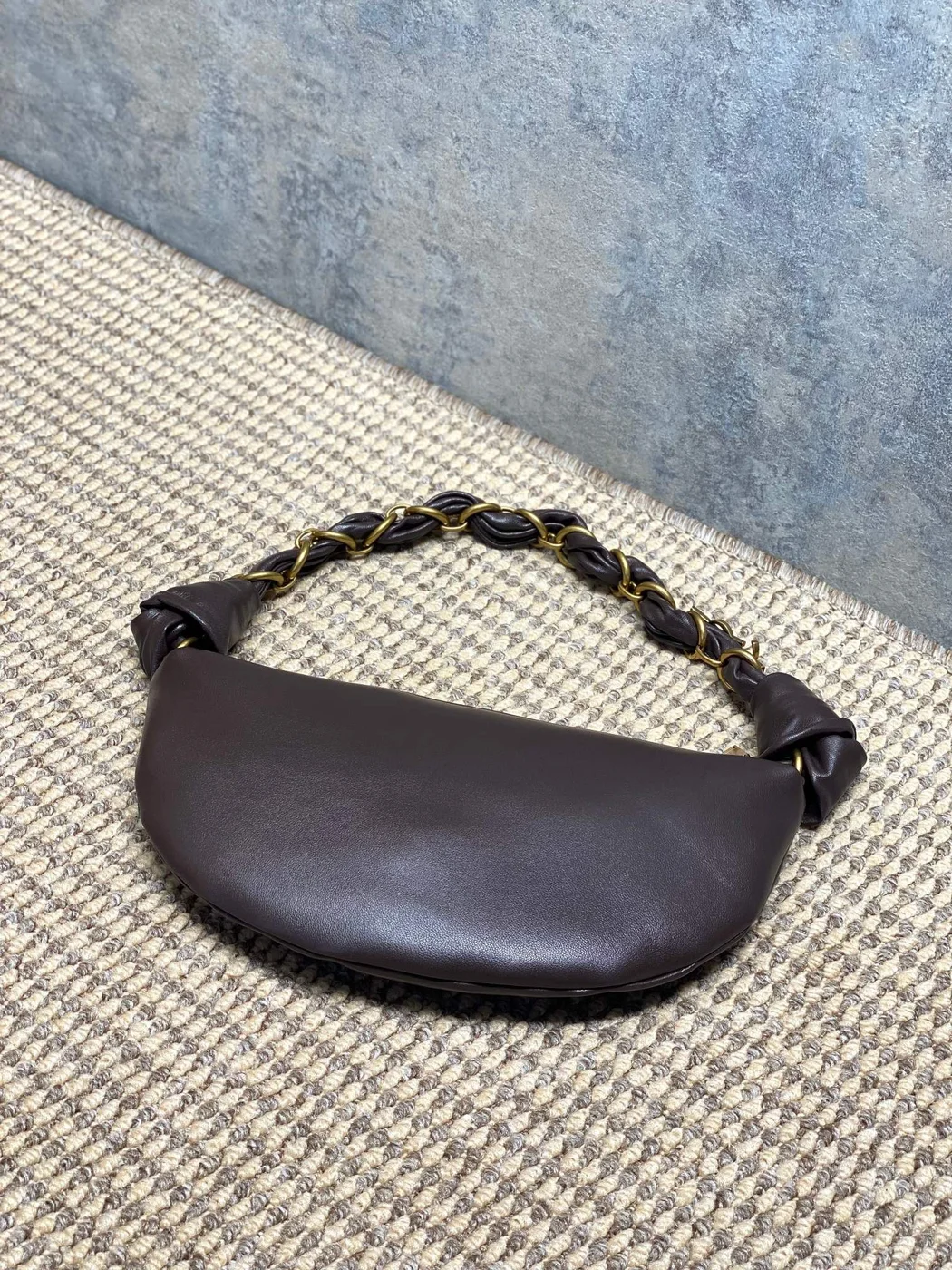 Saint Laurent Amalia Mini Hobo Bag — Dark Brown product view 4