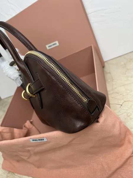 Miu Miu Aventure Small Top-handle Bag in Briarwood Nappa Leather product view 3
