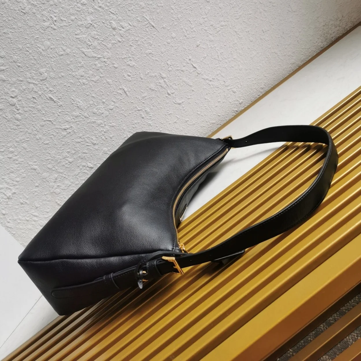 Prada Aimee Large Shoulder Bag in Black Leather product view 5