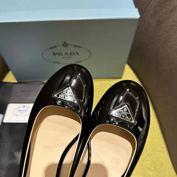 Prada Ballerinas in Black Patent Leather product view 7