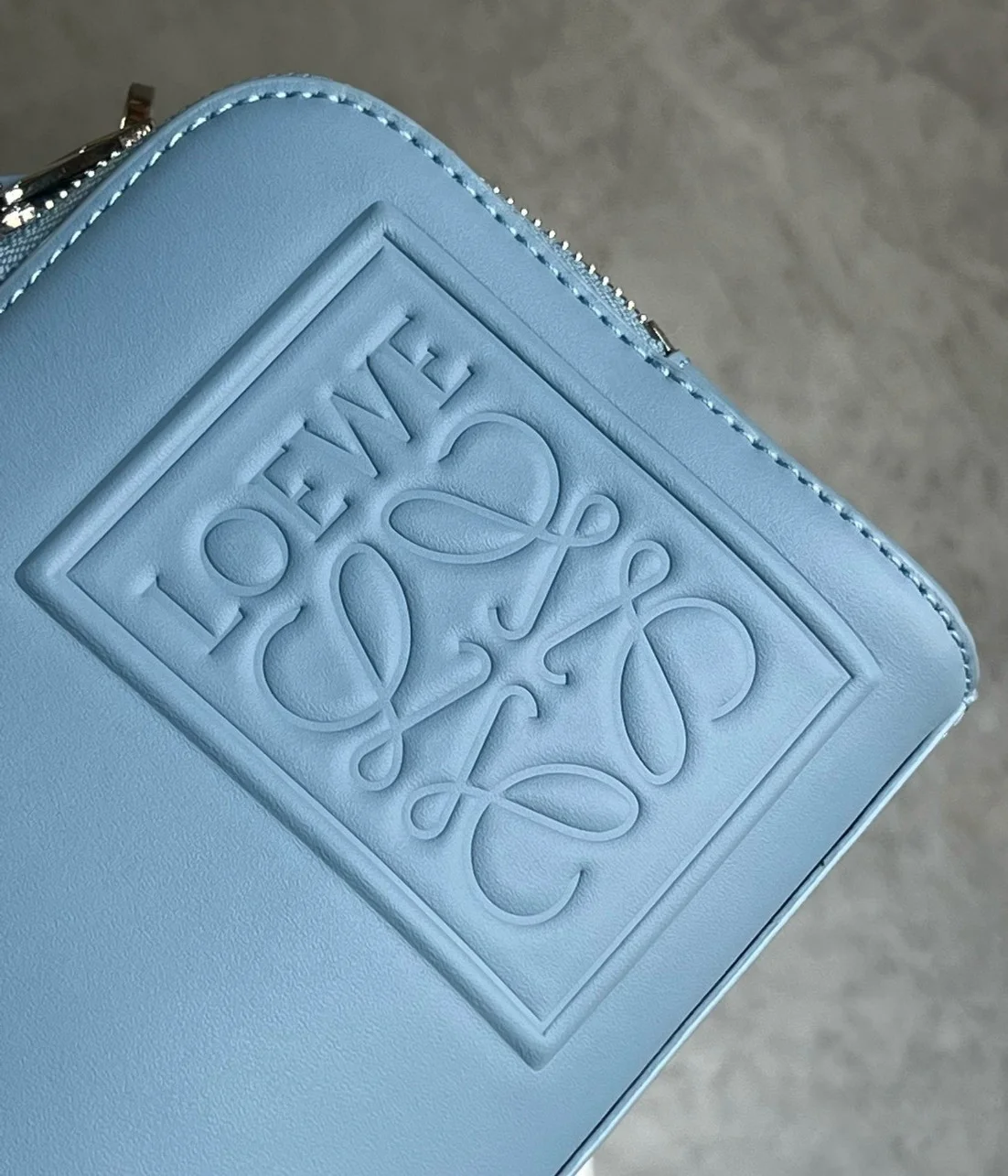 Loewe Mini Camera Crossbody Bag in Blue Calfskin product view 5