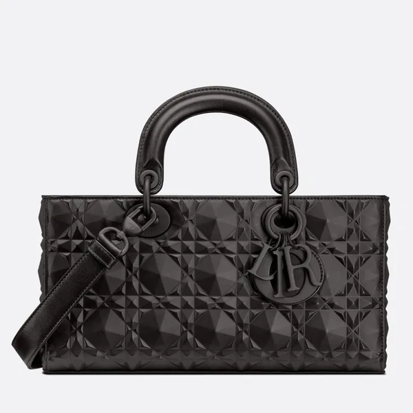 Dior Lady D-Joy Medium Bag In Black Calfskin with Diamond Motif product photo