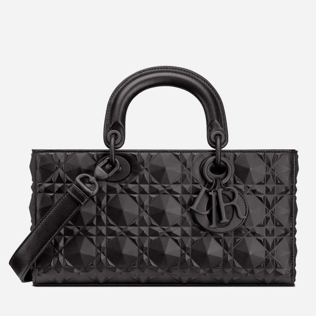 Dior Lady D-Joy Medium Bag In Black Calfskin with Diamond Motif product view 1