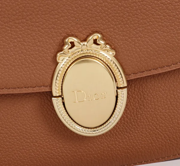 Medium Dior Médaillon Flap Bag — Brown product view 3