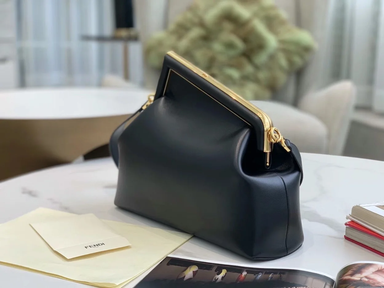 Fendi First Medium Bag In Black Nappa Leather product view 3