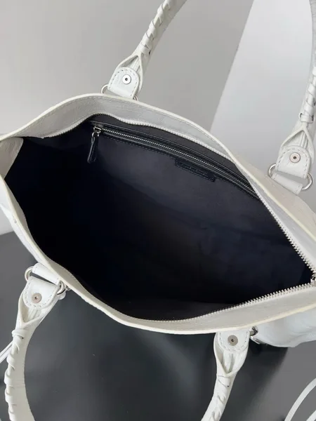 Balenciaga Le City Medium Bag in White Arena Lambskin product view 2