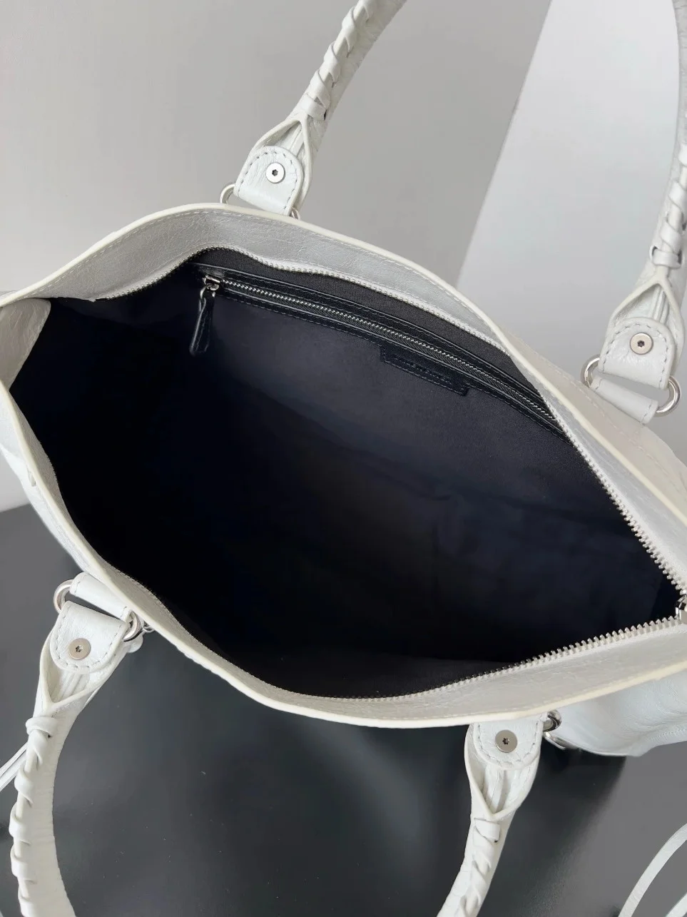 Balenciaga Le City Medium Bag in White Arena Lambskin product view 2
