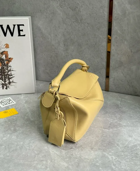Loewe Featherlight Puzzle Small Bag in Dark Butter Nappa Lambskin product view 7