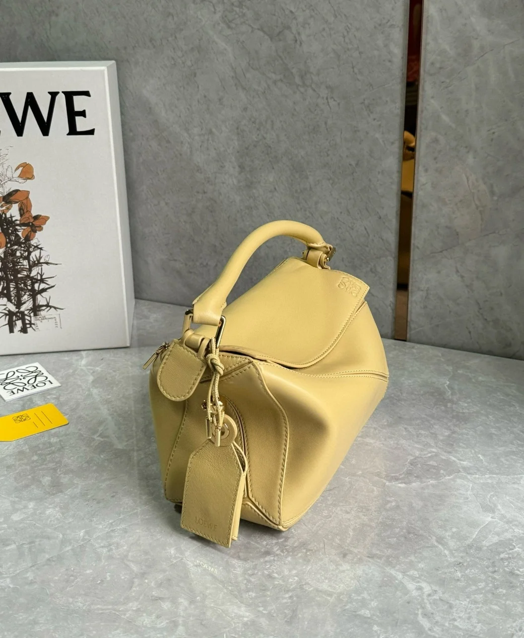 Loewe Featherlight Puzzle Small Bag in Dark Butter Nappa Lambskin product view 7