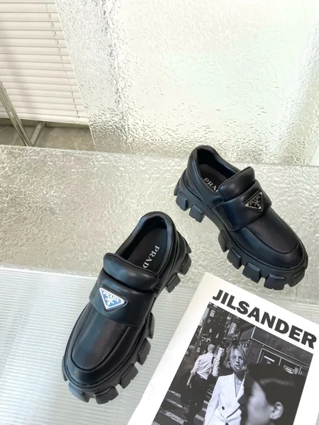 Prada Loafers in Black Soft Padded Nappa Leather product view 2