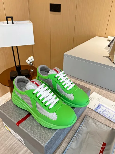 Prada America’s Cup Sneakers in Green Rubber and Bike Fabric product view 8
